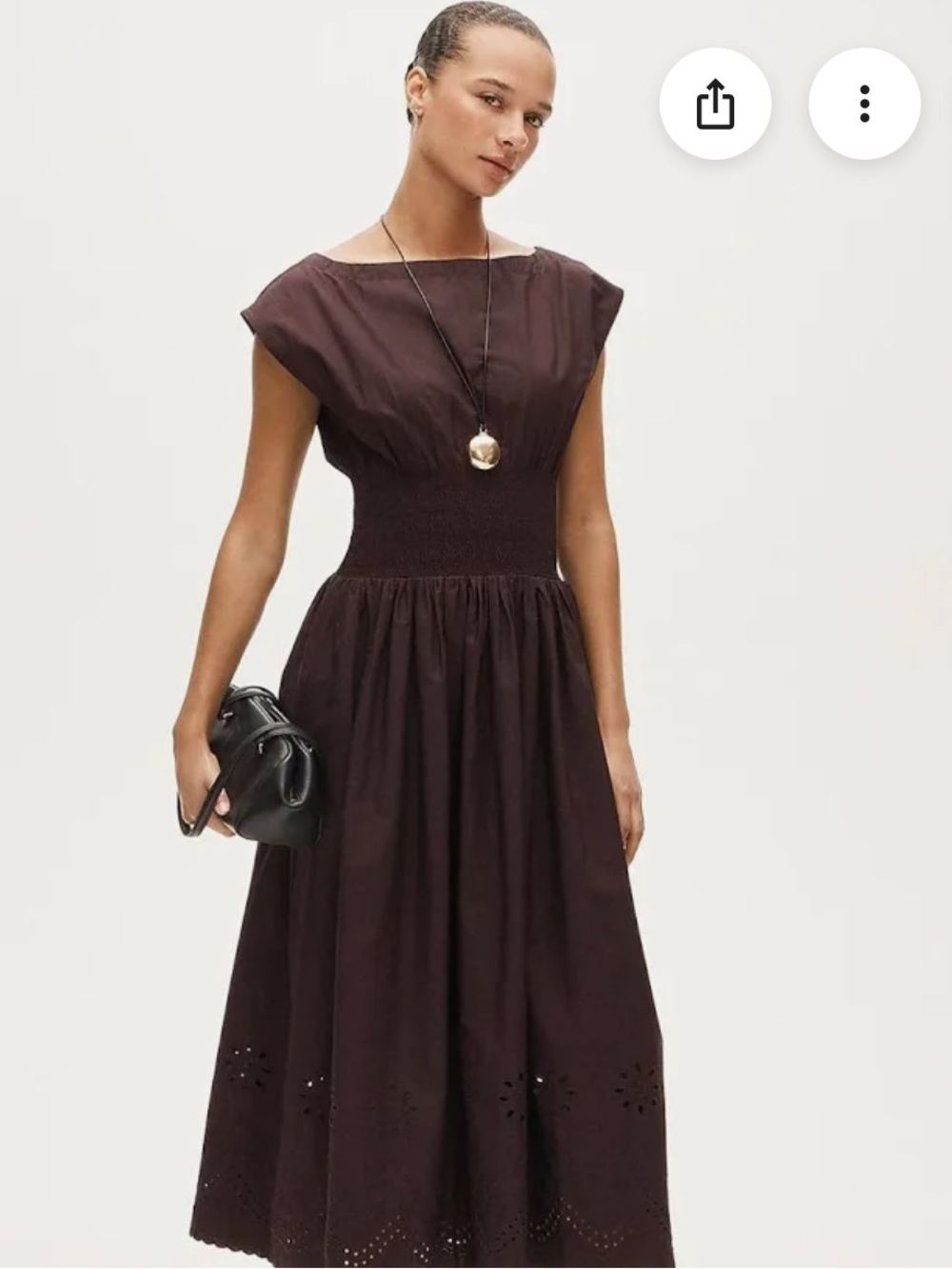 NWT J crew Smocked eyelet-hem dress in cotton poplin